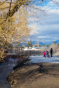 Rotary Way running along Joseph Creek and Victoria Avenue leading to Tamarack Mall.