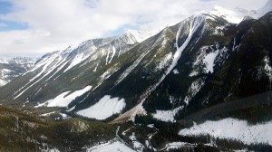 There are more than 60 known slide paths along the road leading to Jumbo. RK Heli-Ski photo