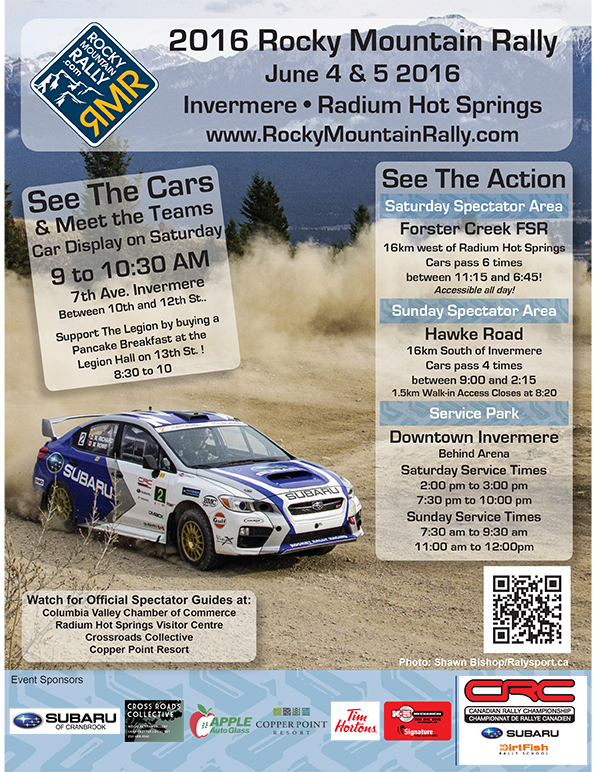 Rocky Mountain Rally returns Columbia Valley, Invermere, Radium