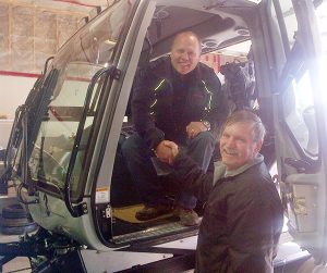 Sales Rep from Prinoth, Allan Graves with mechanic/groomer, Wayne Hockley.