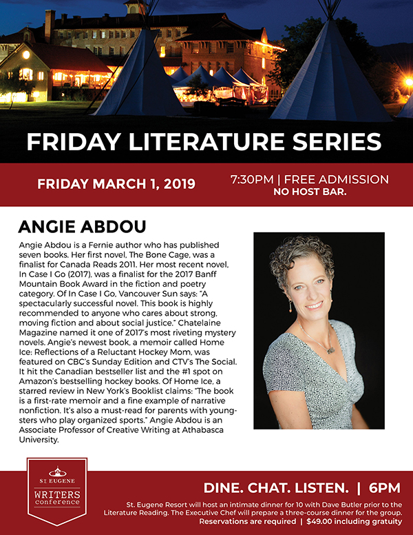 Angie Abdou guest speaker at Friday Literature Series Cranbrook