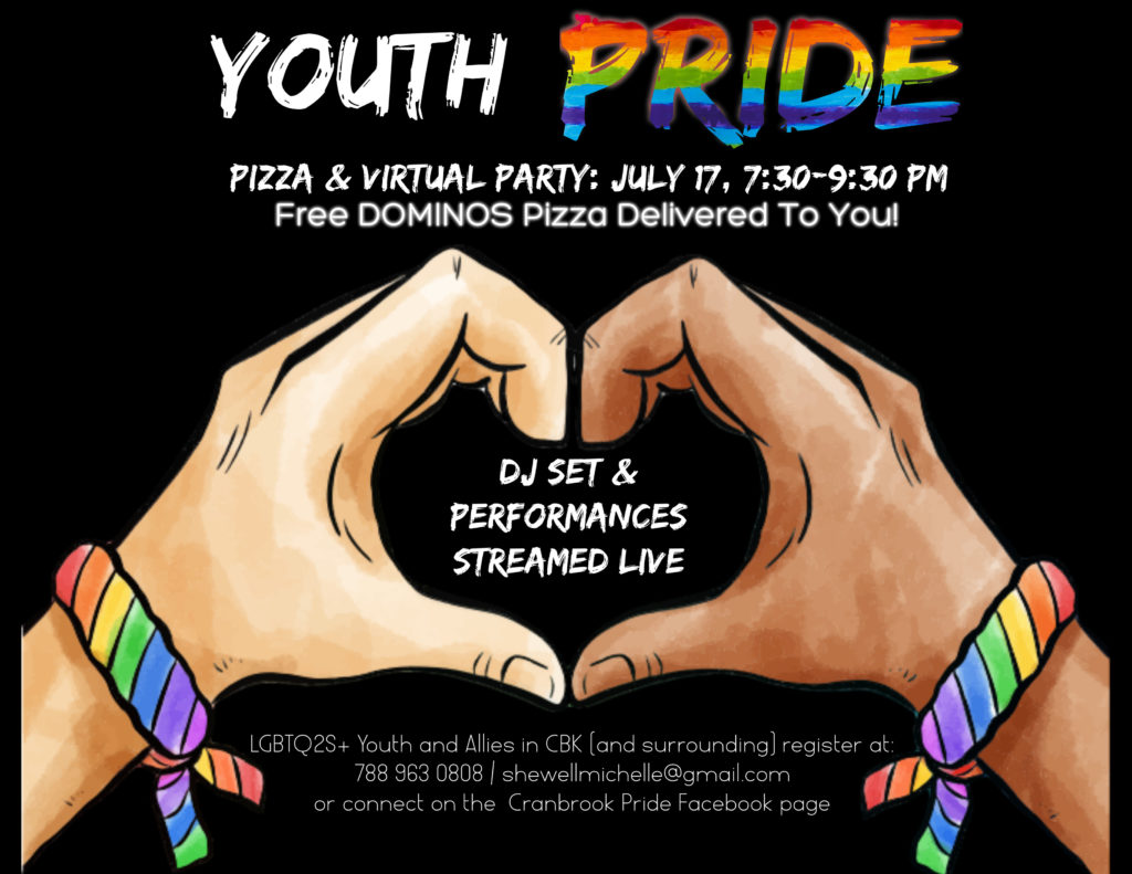 Youth Pride Virtual Pizza Party Cranbrook and Surrounding Areas