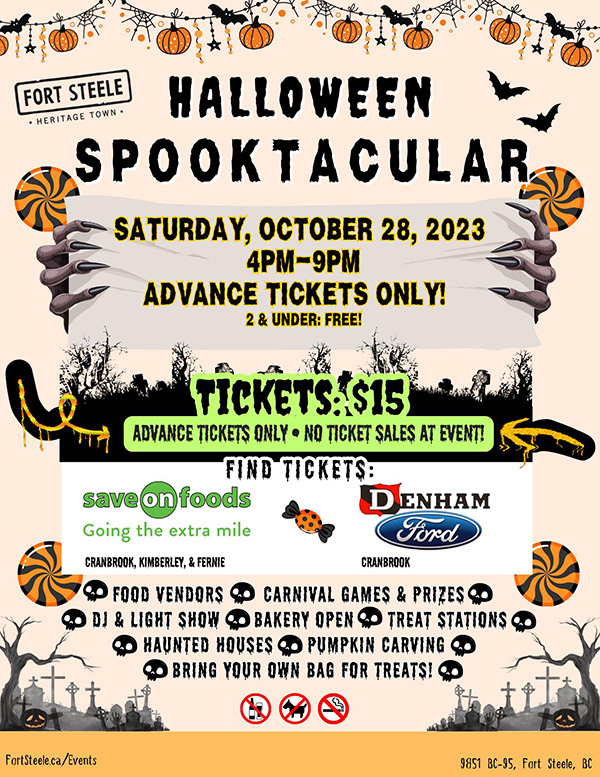 Halloween Spooktacular at Fort Steele Oct. 28 Cranbrook, East