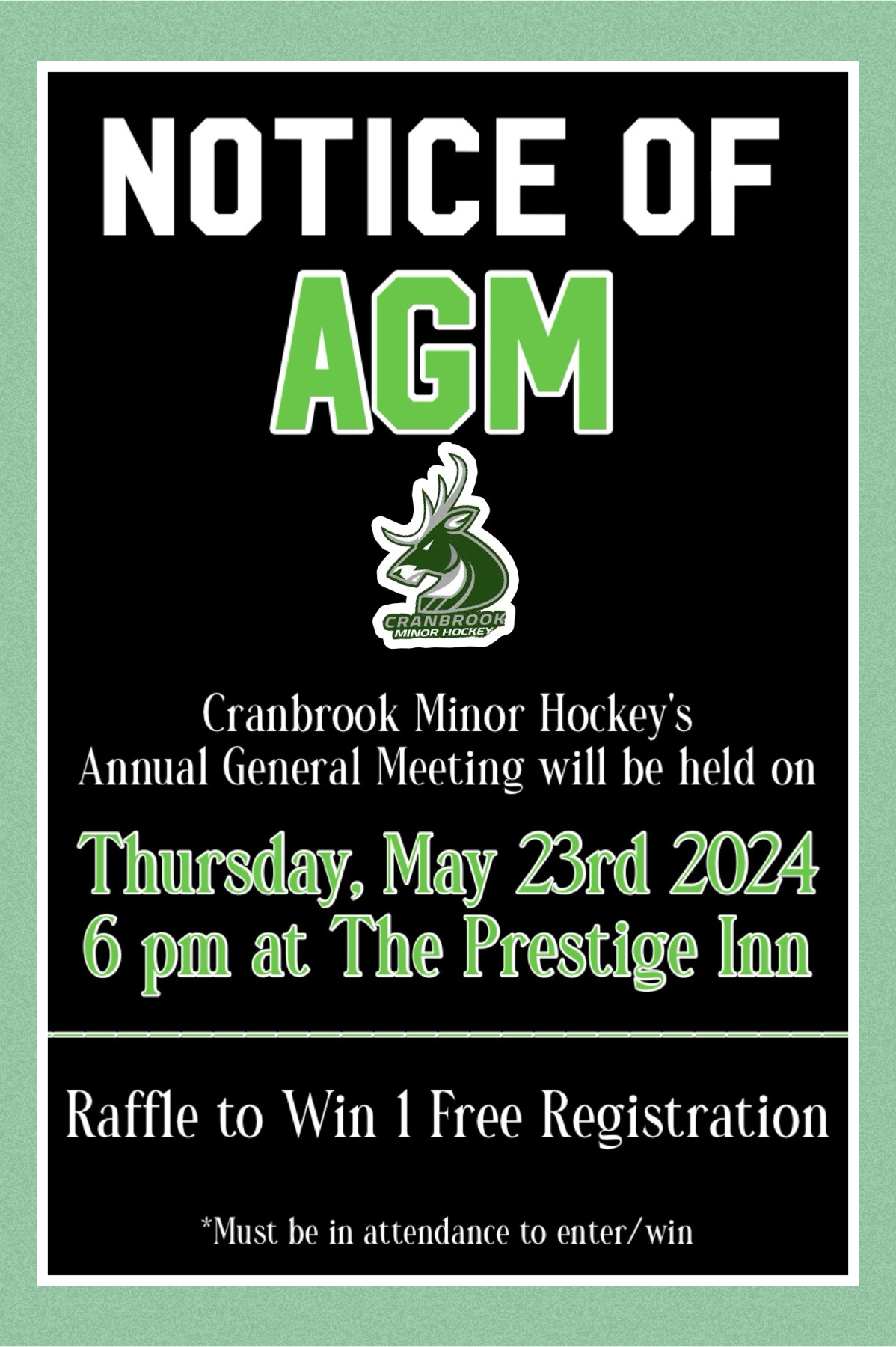 Annual General Meeting Cranbrook Minor Hockey Association