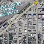 Sidewalk cleaning continues along Highway 3