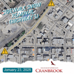 Sidewalk clearing to commence along Highway 3